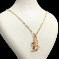 گردنبندزنانه دخترانه ظریف طرح قلب و پروانه استیل مارک ژوپینگ