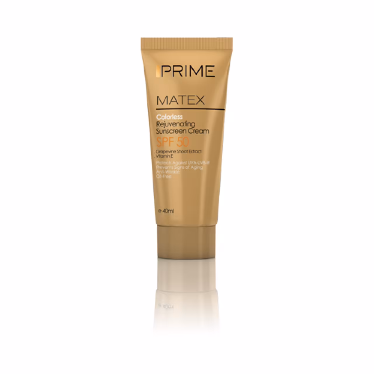 کرم ضد آفتاب جوان کننده پریم مدل Matex Colorless حجم 40 میلی‌لیتر
