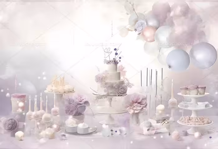 بک دراپ عکاسی تولد با تم رنگ های پاستلی | گرافیک با طعم تربچه