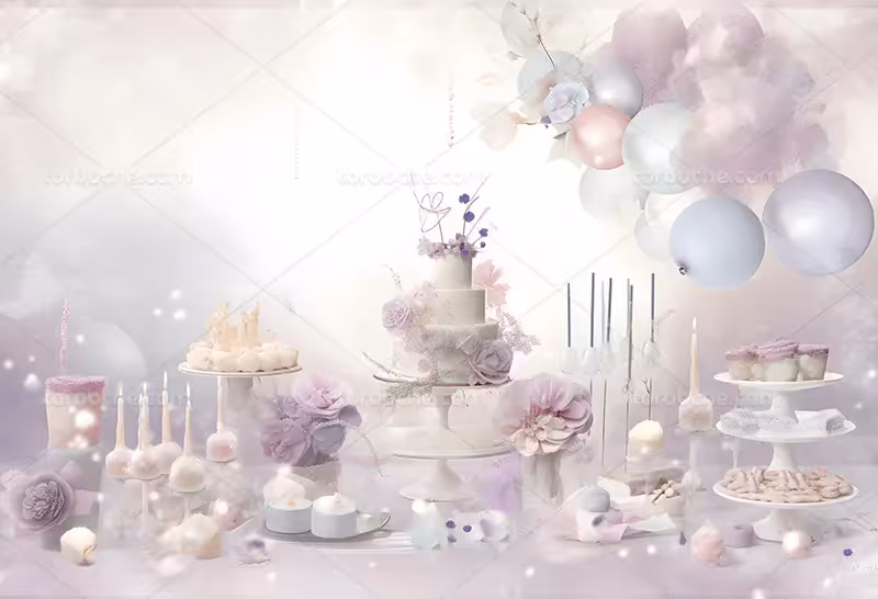 بک دراپ عکاسی تولد با تم رنگ های پاستلی | گرافیک با طعم تربچه