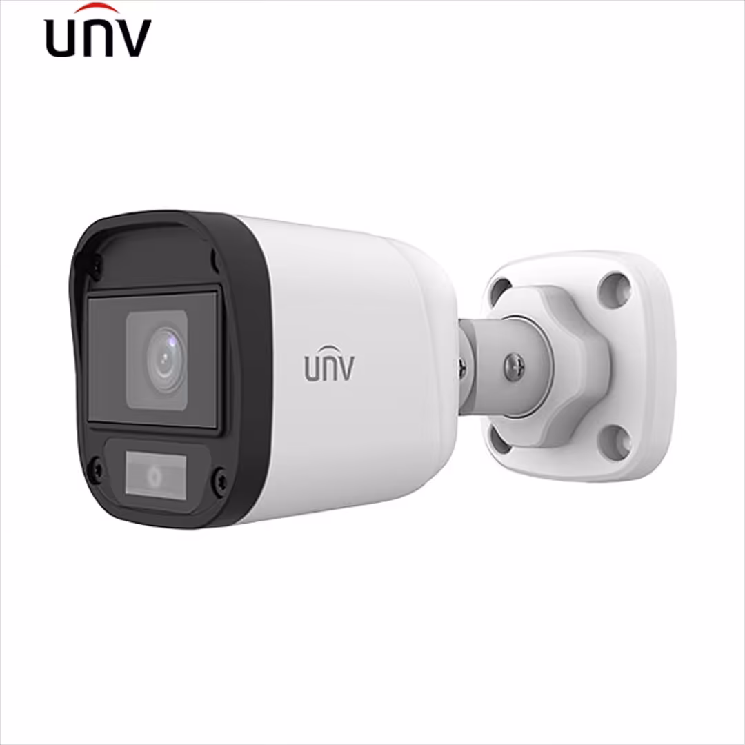 دوربین مداربسته بولت وارم لایت یونی ویو 2MP مدل UNV UAC-B112-W (دید در شب رنگی) 