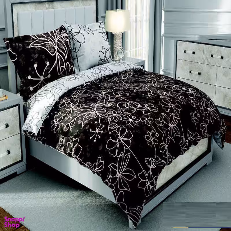 سرویس خواب طرح ساتین پنبه کد 196 دو نفره شش تکه