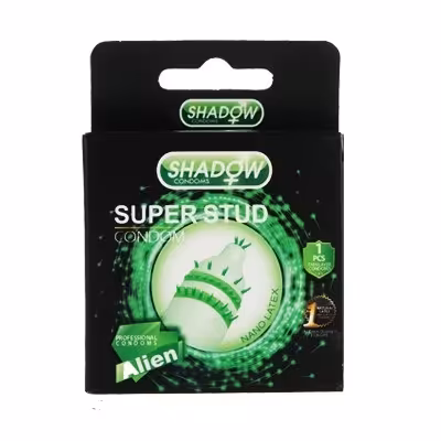 کاندوم فضایی دکمه دار شادو مدل Super Stud بسته 1 عددی