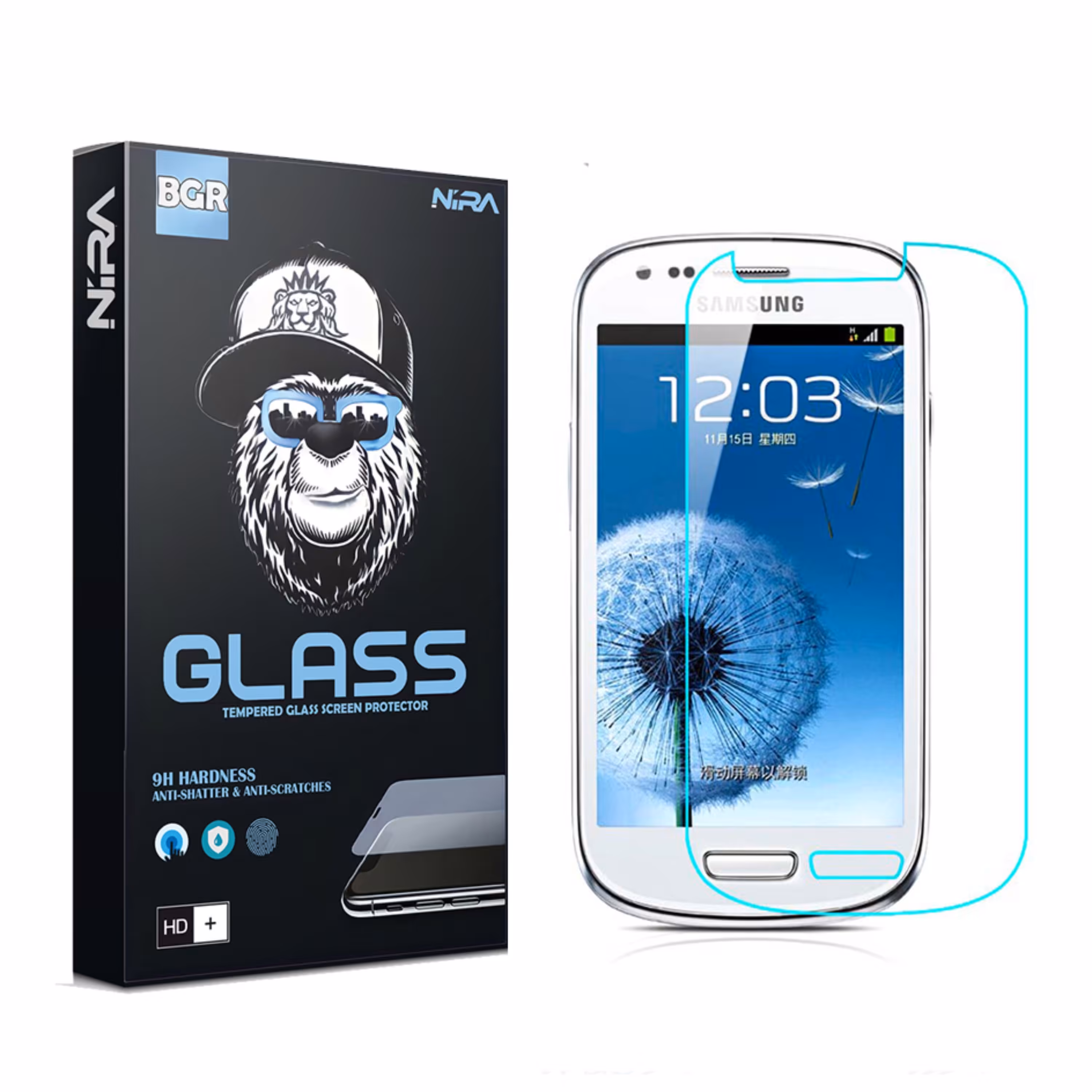 گلس شیشه ای نیرا  مناسب برای مدل S3