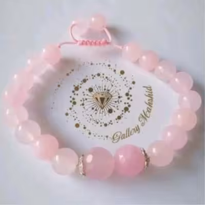 سنگ طبیعی رزکوارتز همراه نقره