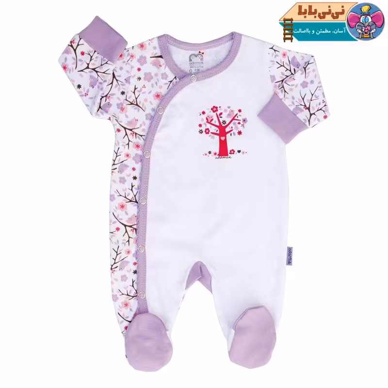 سرهمی نوزادی جورابدار آدمک طرح جوجه و درخت