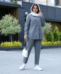 مانتو شلوار زنانه کرپ مدل طرح آنیسا
