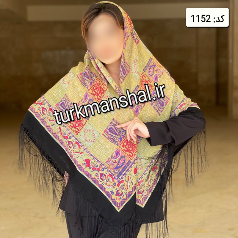 روسری ترکمن ابریشمی (ایتالیایی) کد 1152