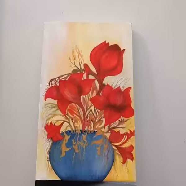 تابلو نقاشی گل رنگ اکریلیک  