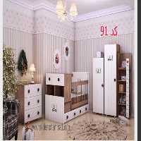 سرویس خواب دو منظوره کودک و نوجوان شامل تخت دومنظوره/کمد دو تیکه/دراور/دکور کد 91