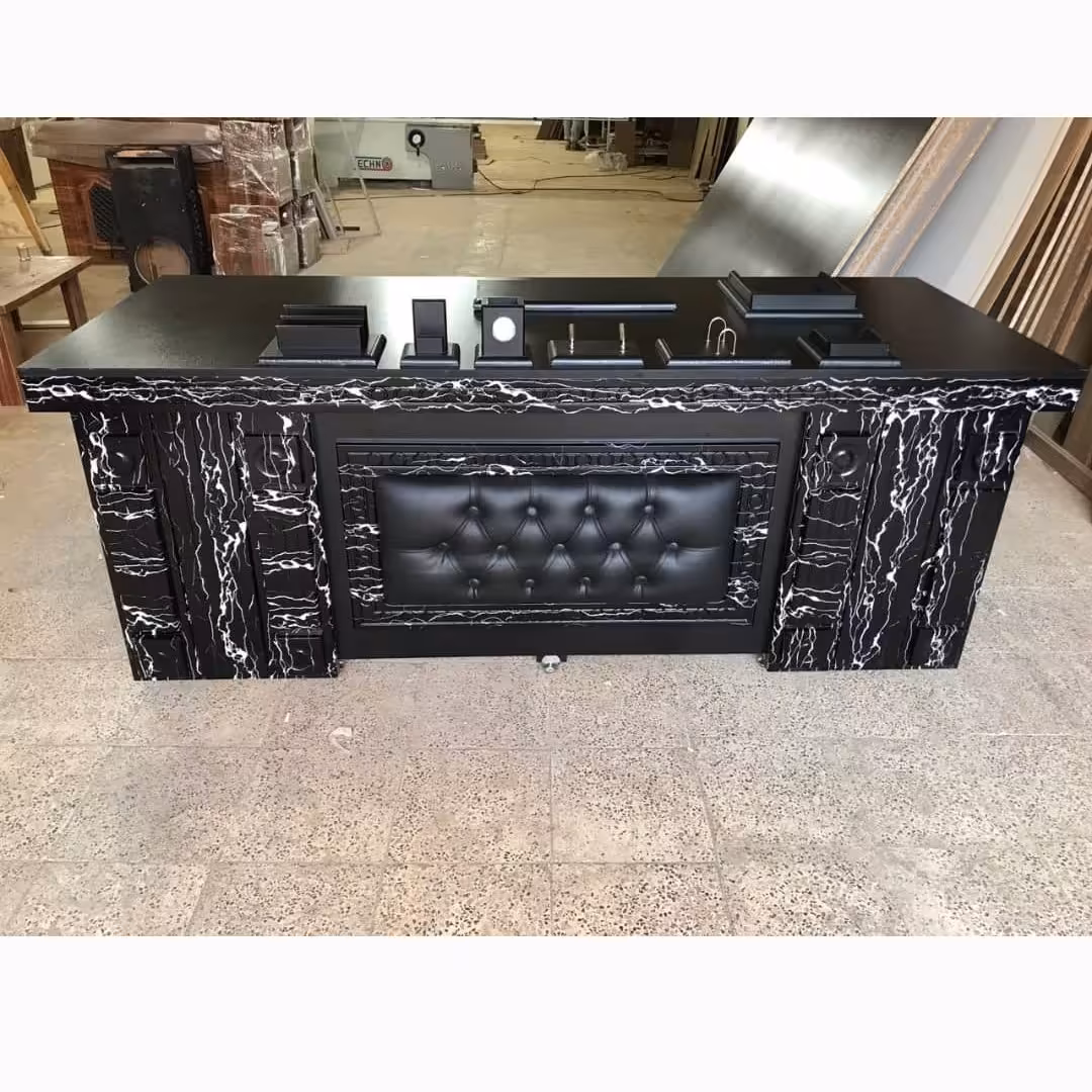 میز مدیریت غزال لمسه طرح سنگ به همراه ال متحرک