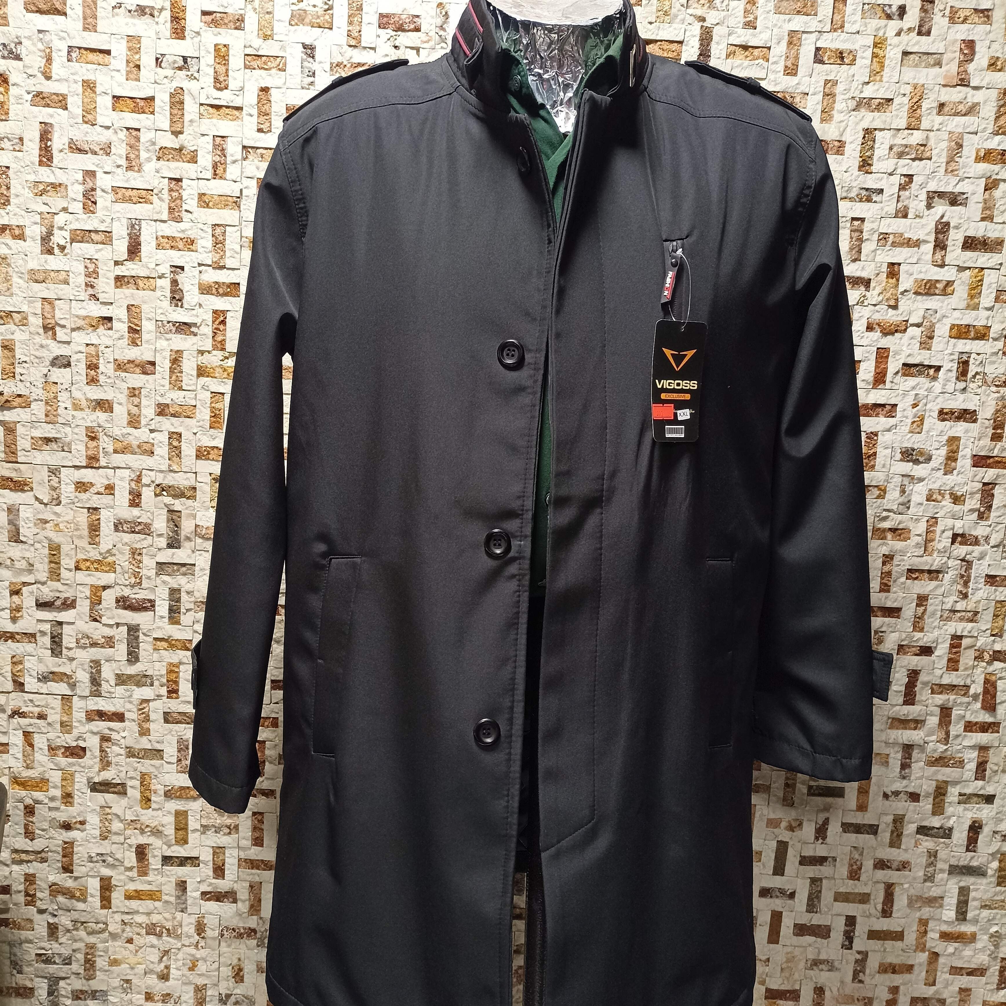 بارانی مردانه دورنگ سه سایز L XL XXL مشکی و سرمه ای داخل کار آستر با پشم شیشه (پس کرایه)
