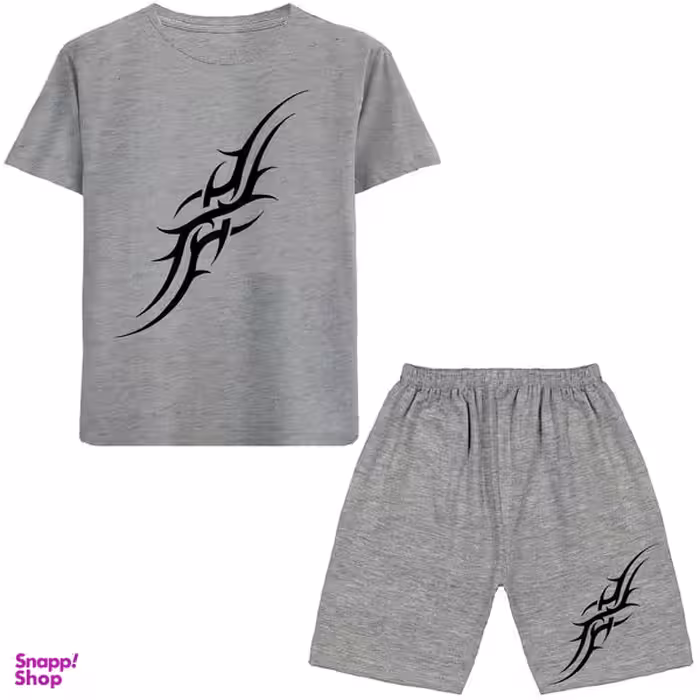 ست تیشرت و شلوارک پسرانه مدل تتو کد N235