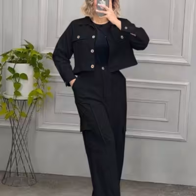 کت لنین نچرال شلوارکارگو