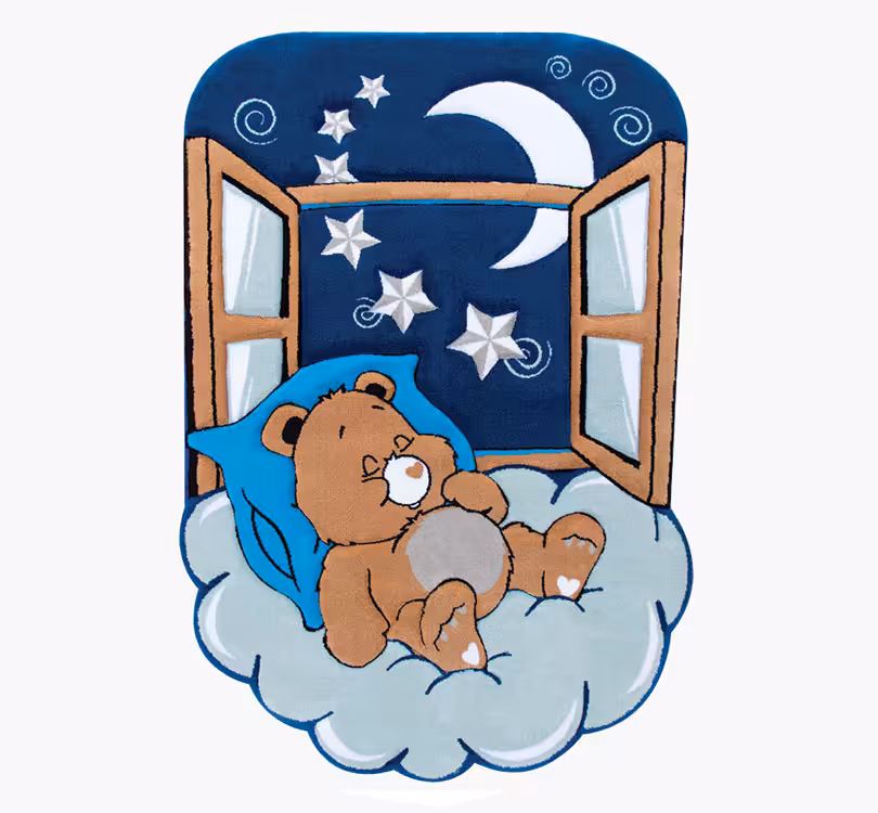 فرش کودک زرباف خرس خوابالو طرح برجسته Zarbaf