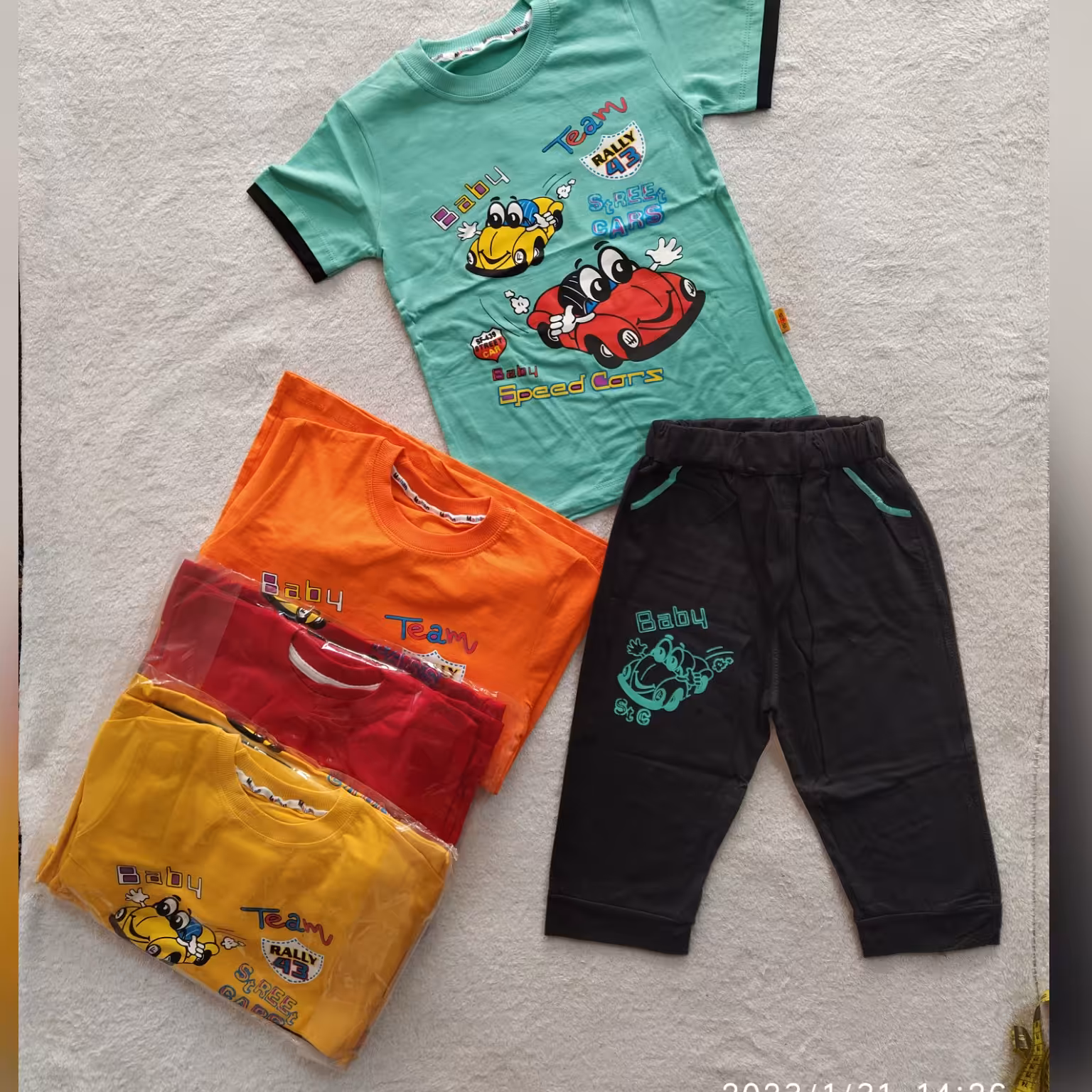 تیشرت شلوارک پسرانه -طرح ماشین-سایز (50 و 55)