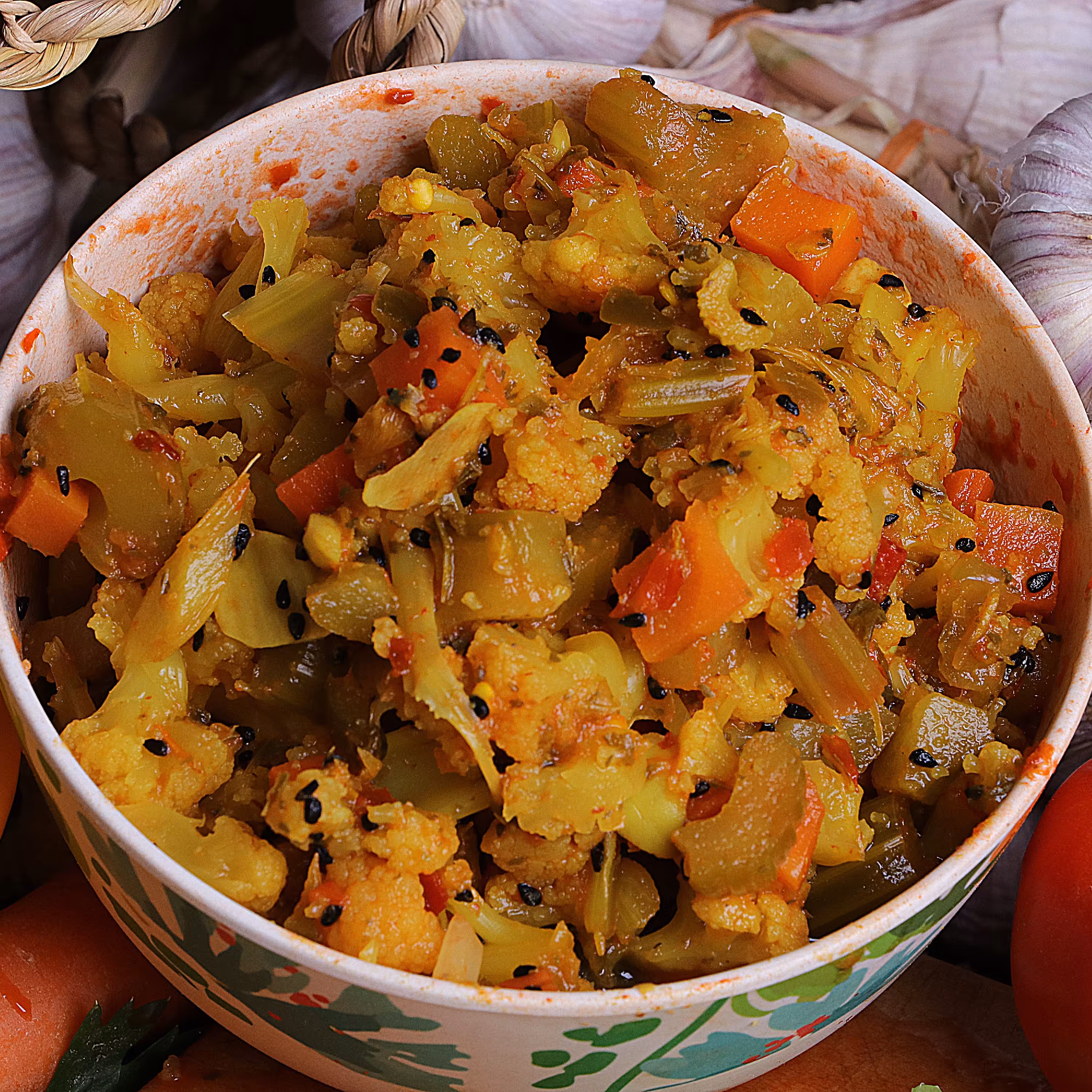 ترشی مخلوط سس گوجه ای