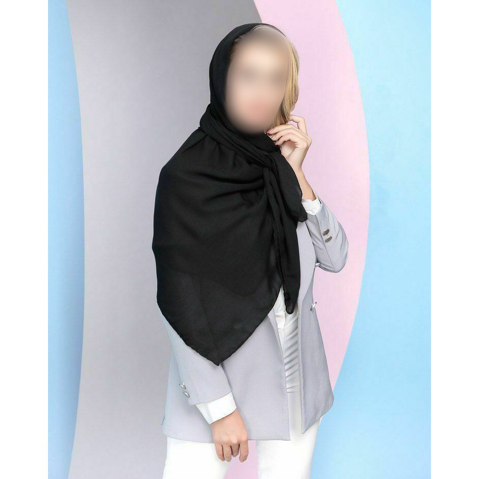 روسری ساتن مشکی ترک ساده وارداتی