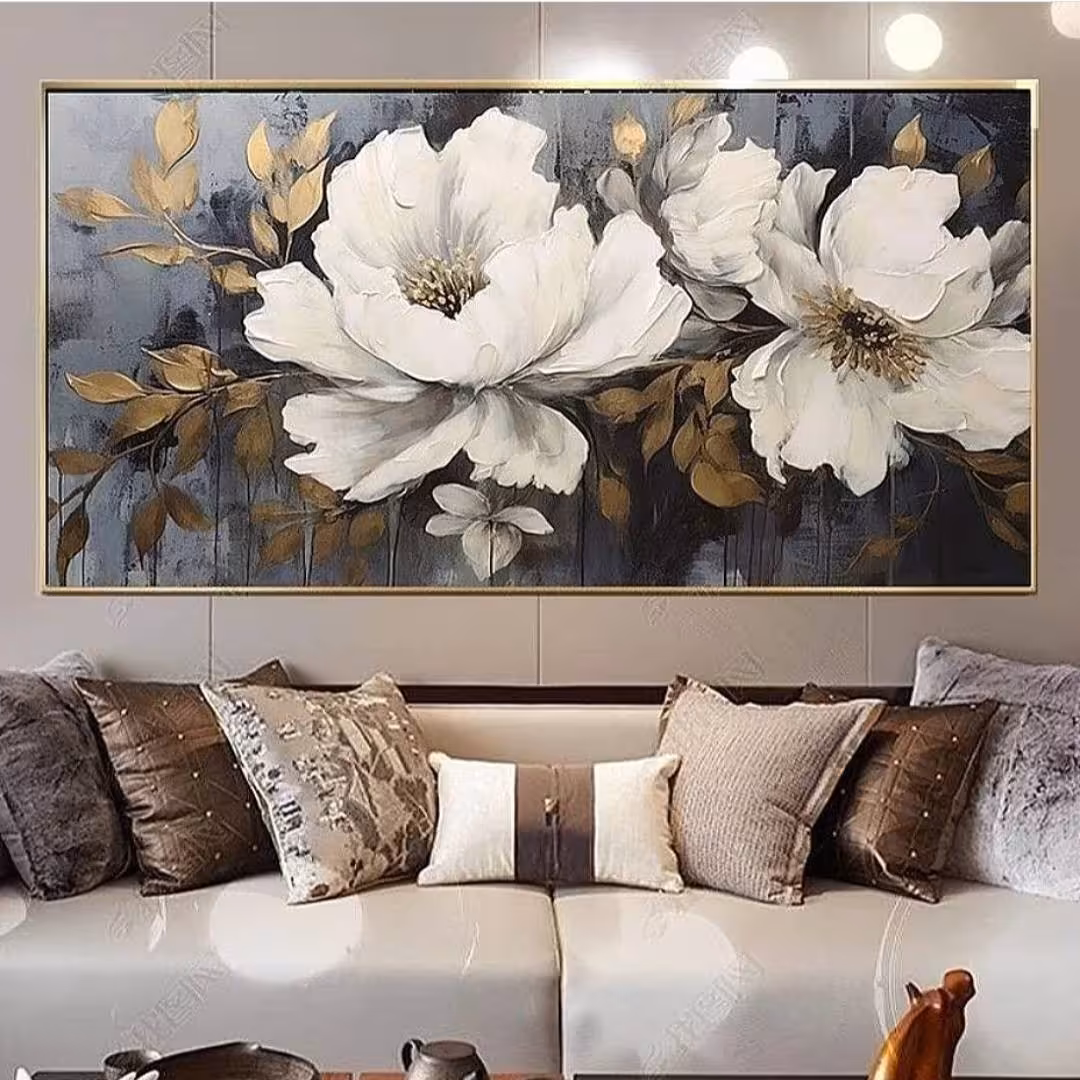 نقاشی دکوراتیو گل سایز 70 در 120