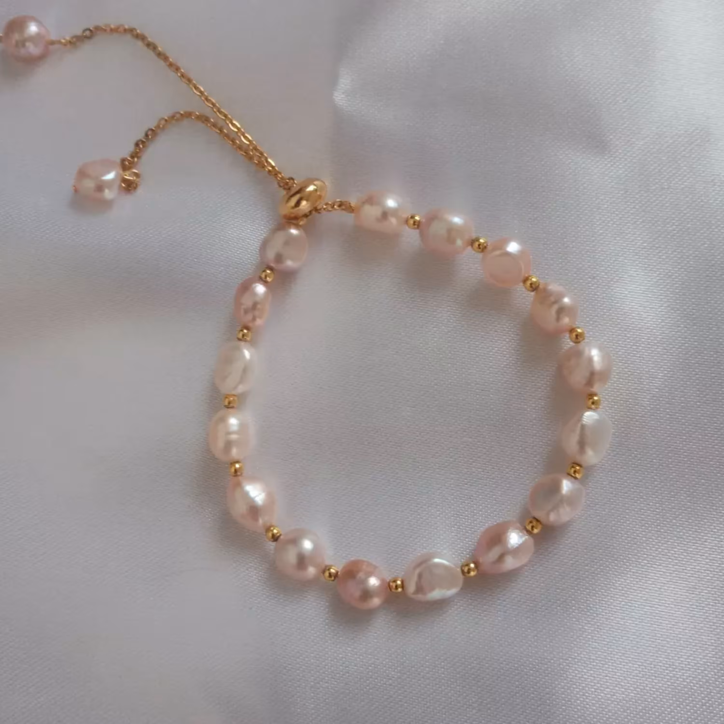 دستبند مروارید پرورشی متریال رنگ ثابت 