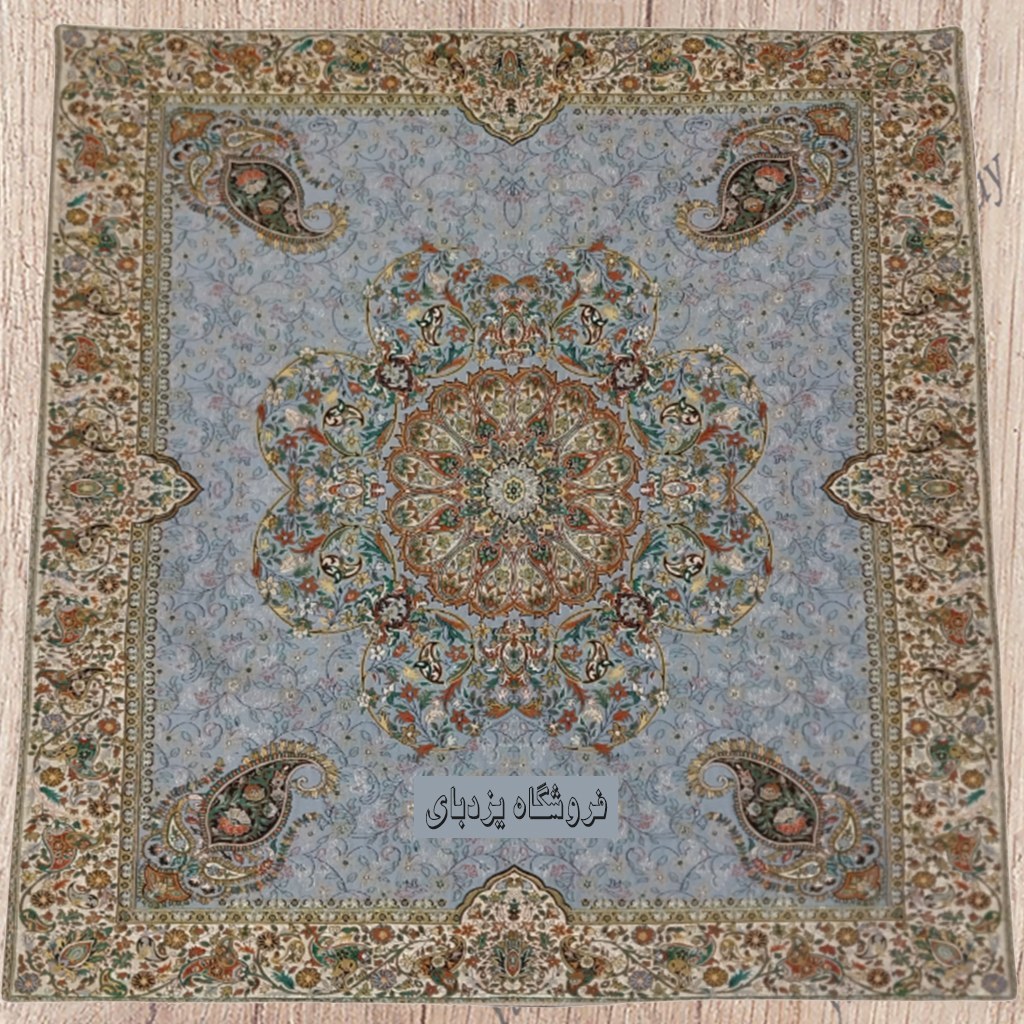 رومیزی ترمه افشاری رنگ طوسی روشن با کیفیت عالی
