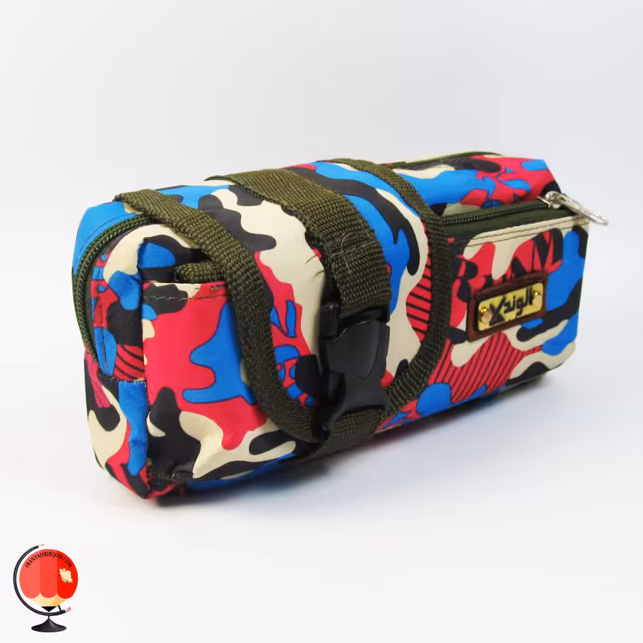 جامدادی اسپرت سه زیپ طرح چریکی قرمز الوند