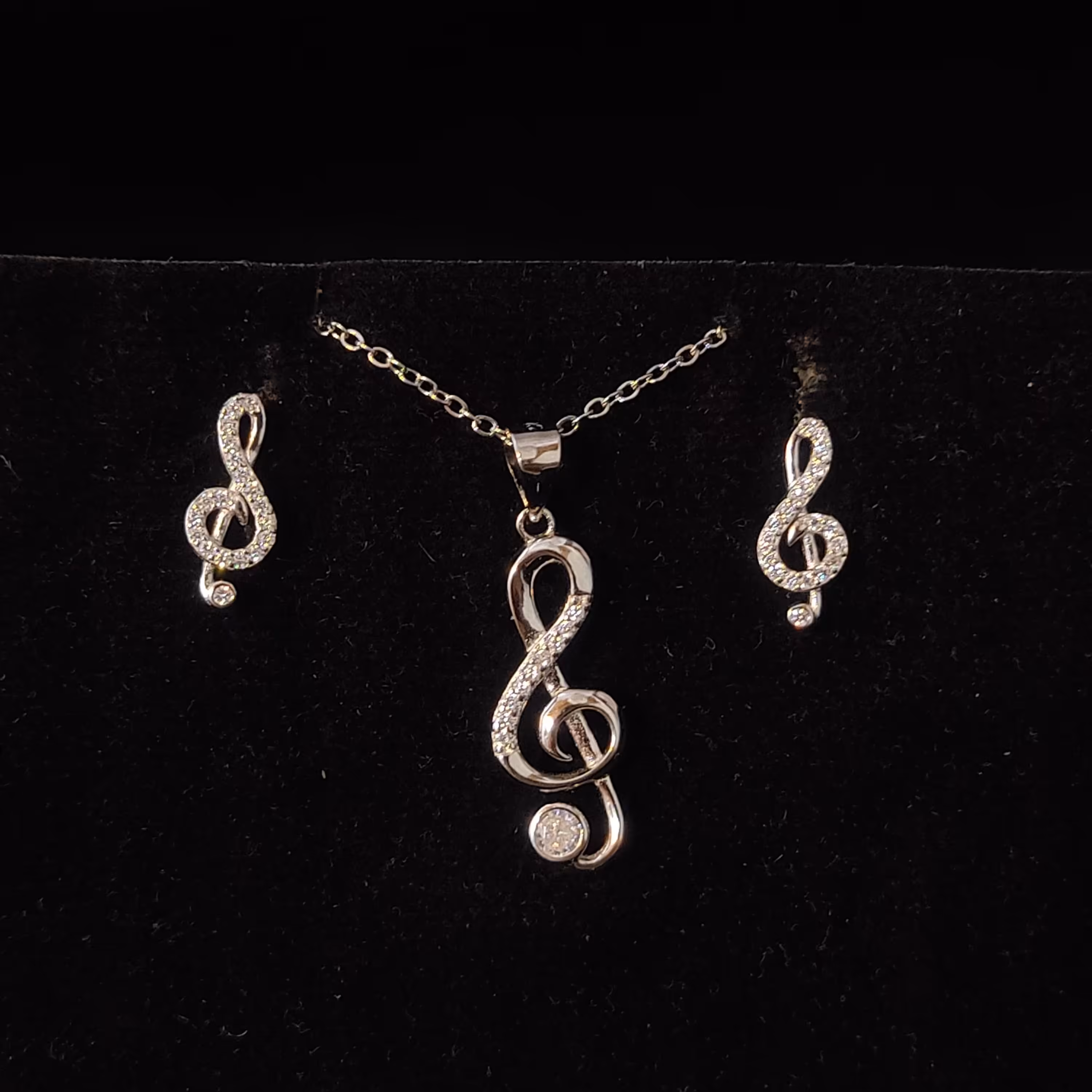 نیم ست نقره خارجی مدل نت موسیقی کد SN0024