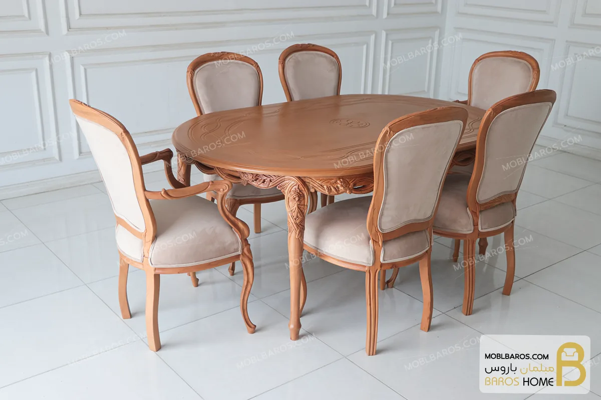 میز ناهارخوری 6 نفره لورنزو تایپ C