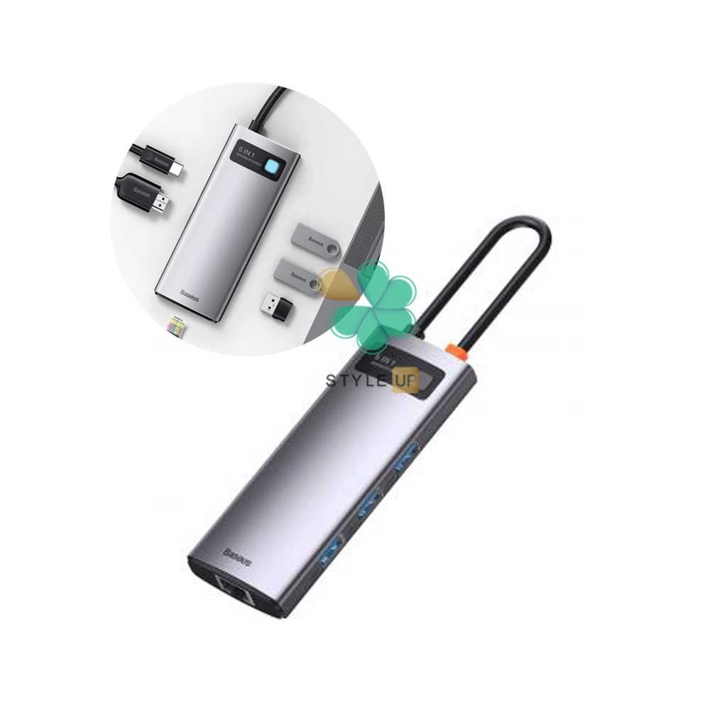 هاب 6 پورت تایپ سی بیسوس مدل Baseus Metal Gleam CAHUB-CW0G