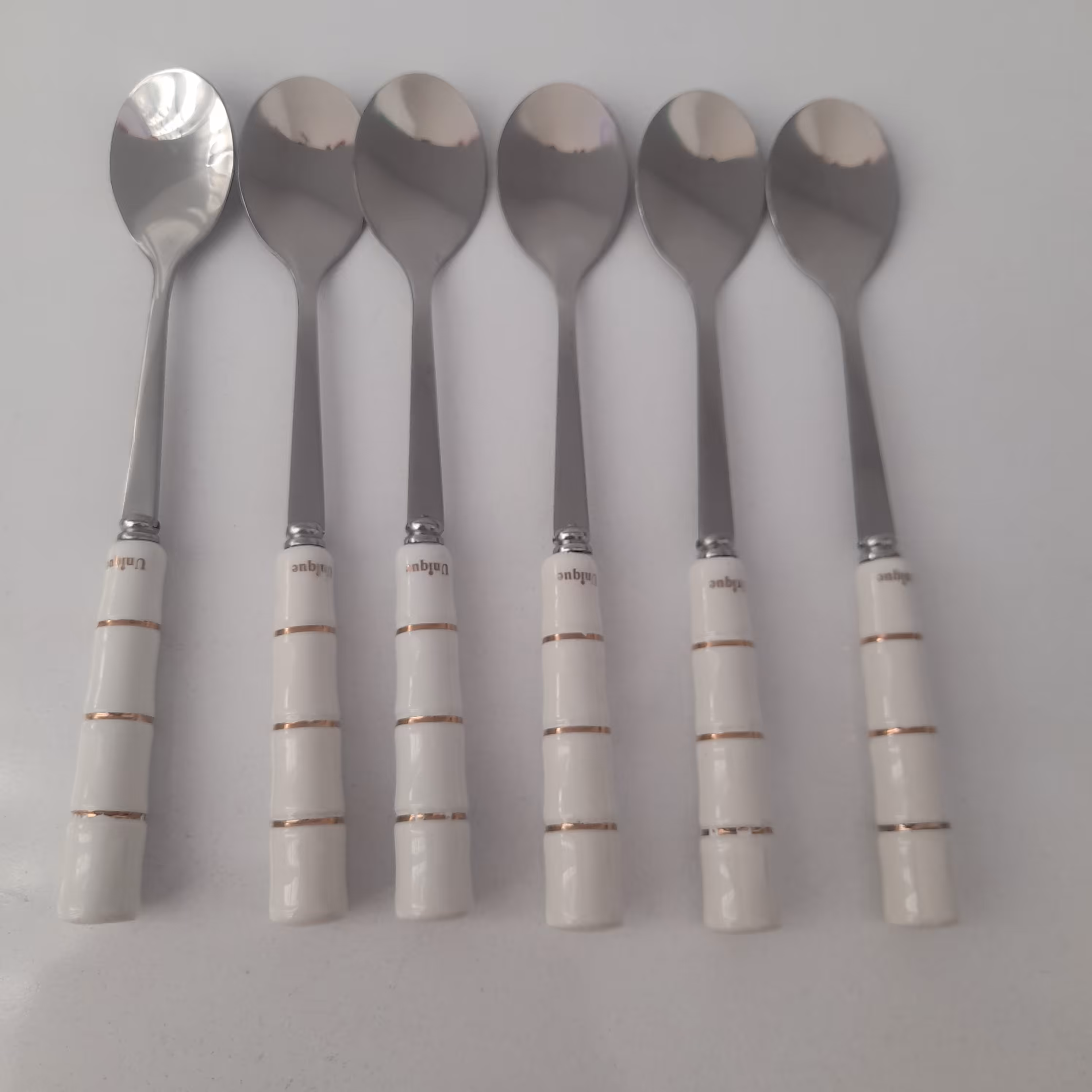 قاشق مرباخوری و چایخوری سرامیکی طرح حلقه یا بامبو 