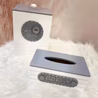 سطل و جادستمال چوبی   سفید طوسی  