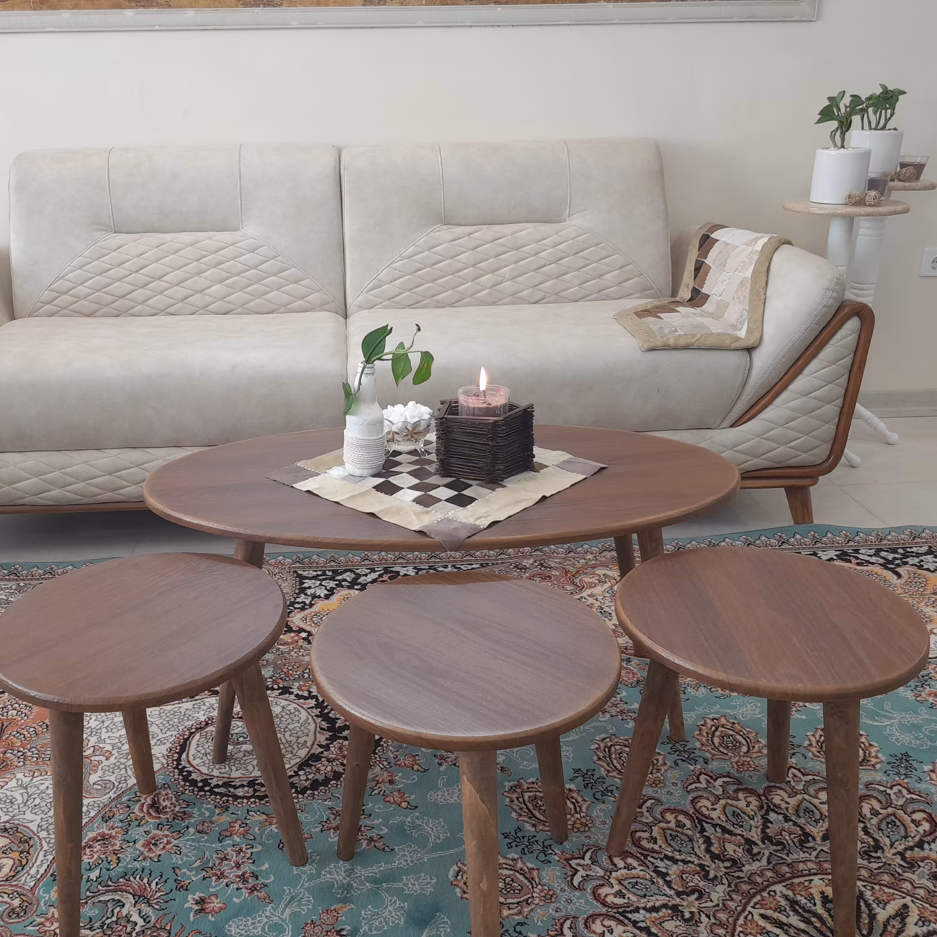 میز جلو مبلی بیضی قهوه ای 4تکه هزینه ارسال با مشتری کمترین قیمت  میزجلومبلی میز عسلی میزعسلی میز  کلیاف مبل (پس کرایه)