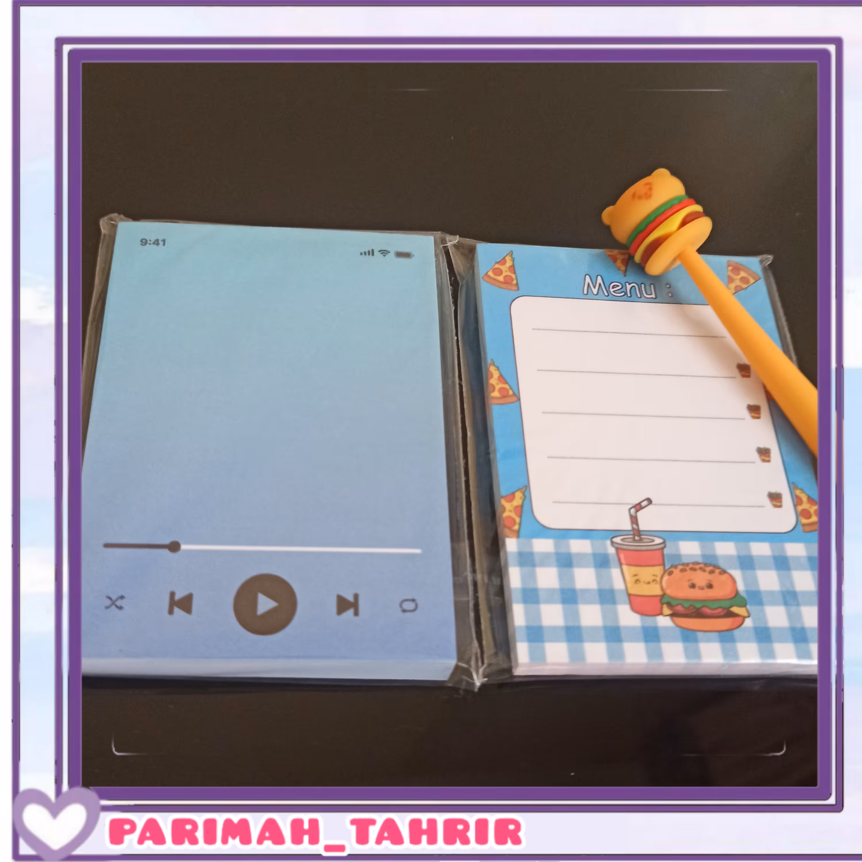 برگه یادداشت فانتزی.  سایز 9.5 در7. 100برگ. بدون چسب. همه ی برگه ها طرح دار هستند