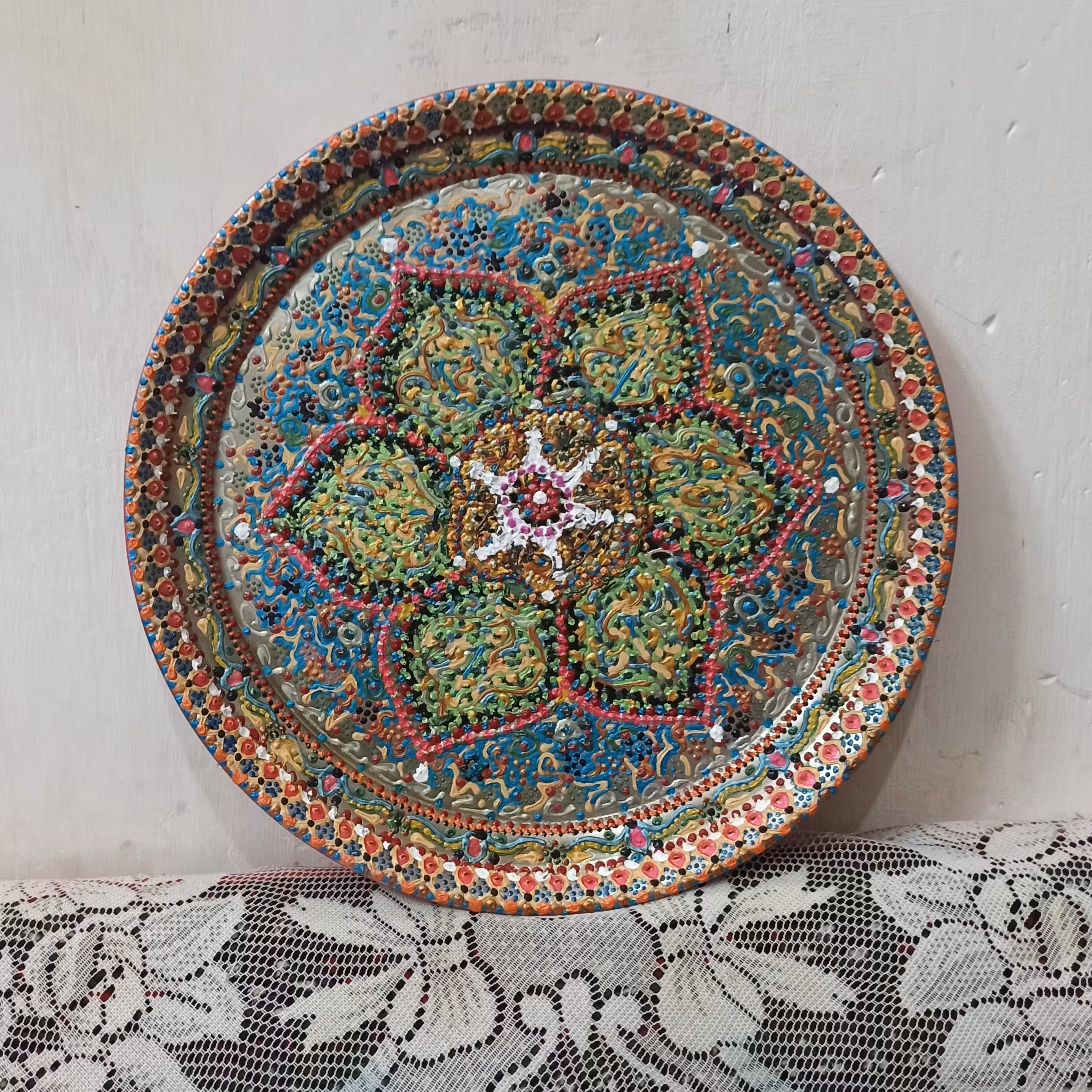 سینی  استیل نقطه کوبی شده بسیار زیبا