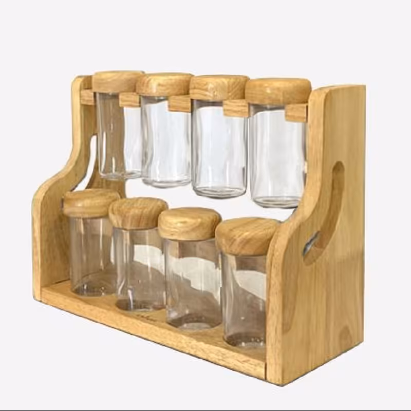 ست ادویه 8تایی چوبی یونیک 1502