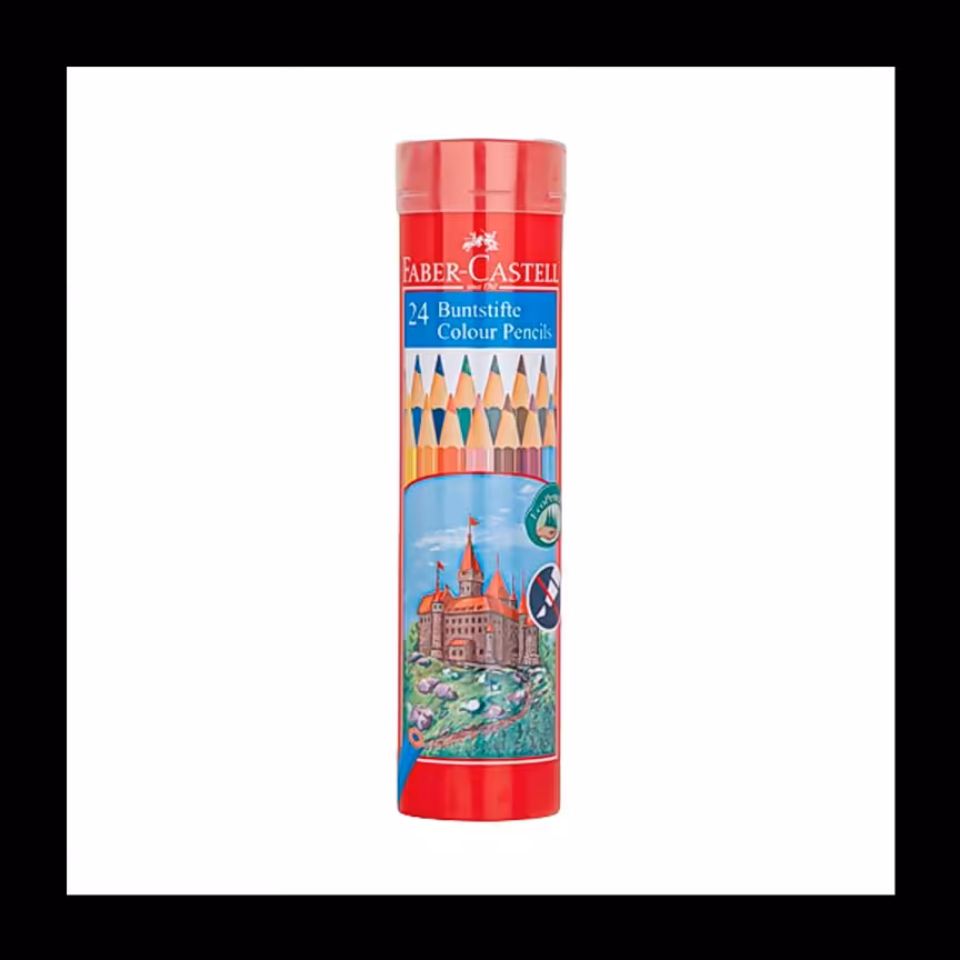 مداد رنگی 24 رنگ استوانه فلزی فابر کاستل 