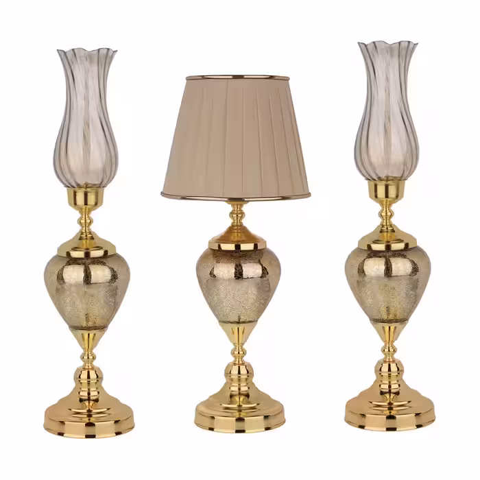 آباژور رومیزی مدل 100 به همراه شمعدان مجموعه سه عددی