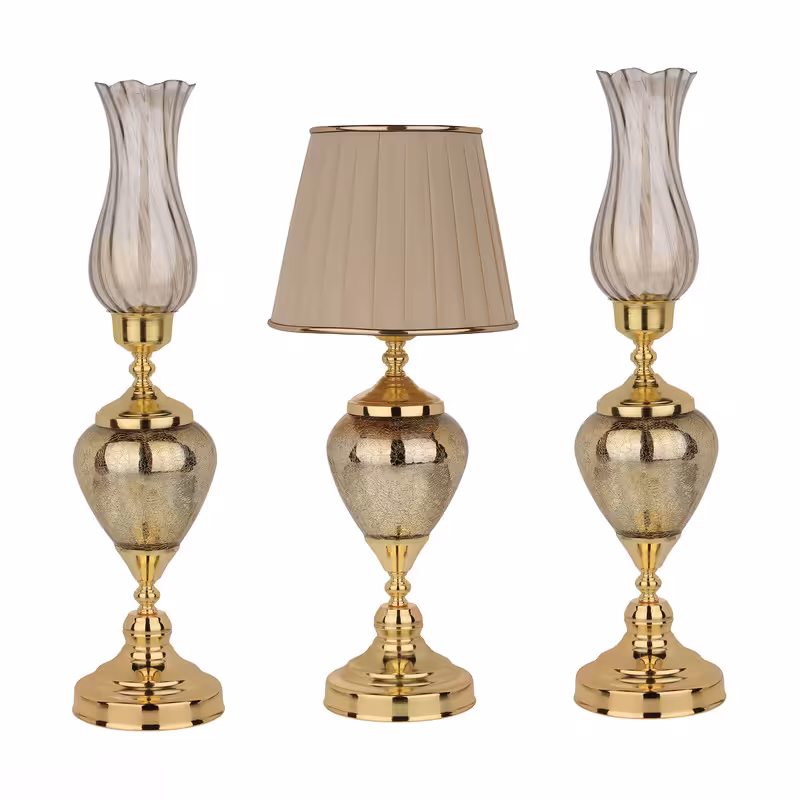 آباژور رومیزی مدل 100 به همراه شمعدان مجموعه سه عددی