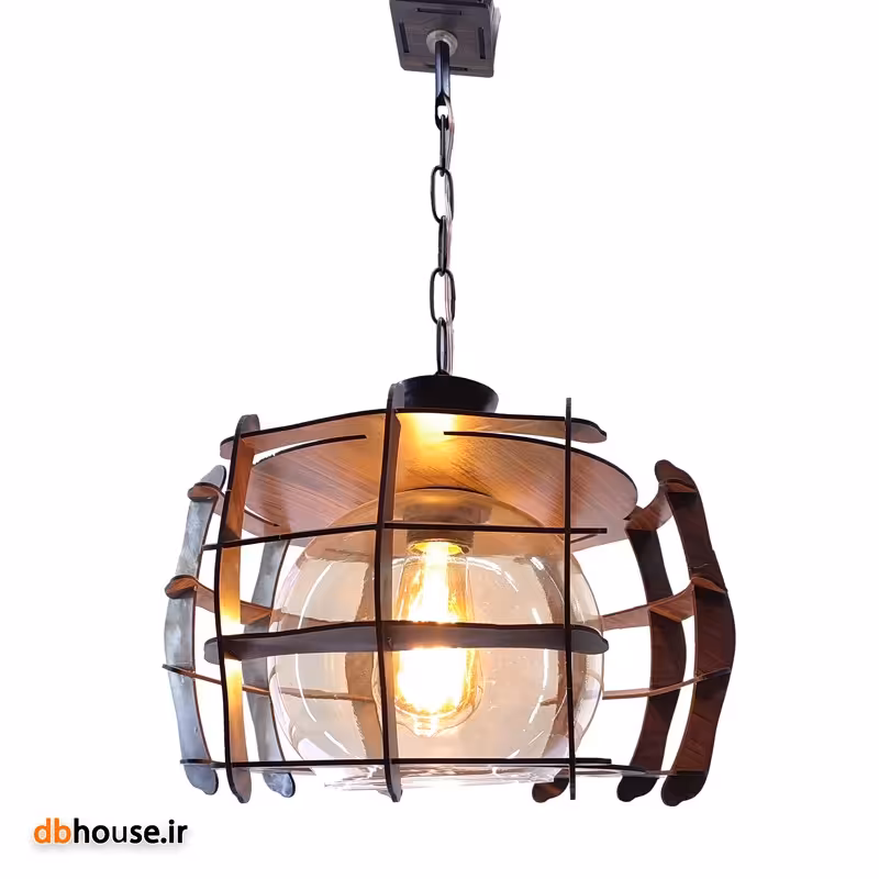 لوستر چوبی مدل هندسی . ارسال رایگان