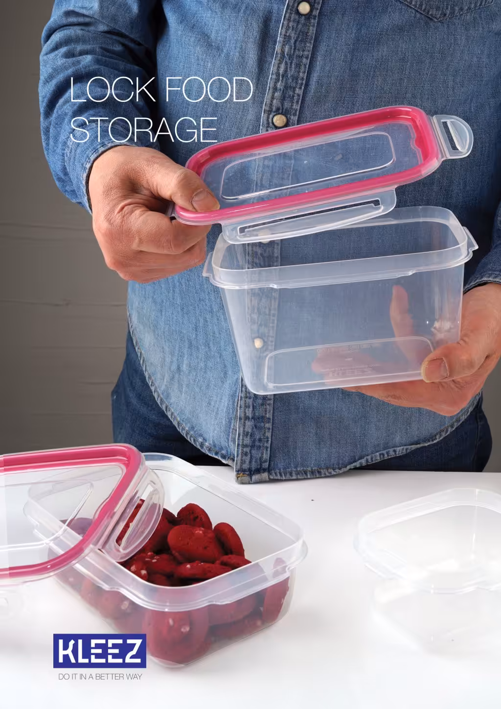 ظرف فریزری تترالاک شفاف واشر صورتی – کلیز