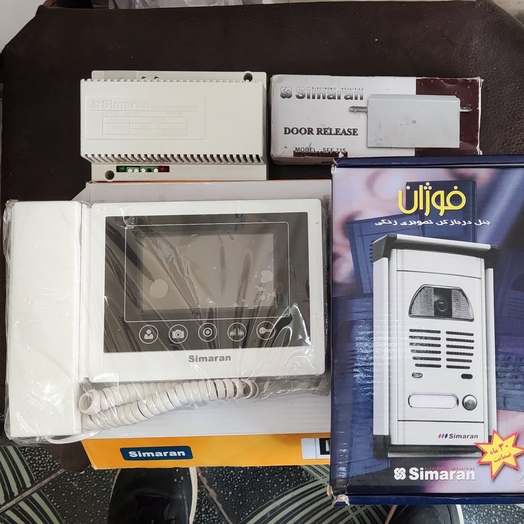 پکیج کامل آیفون تصویری تک واحدی سیماران باگوشی 4/3کلیدلمسی باحافظه