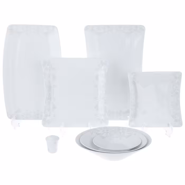 سرویس غذاخوری 30 پارچه چینی زرین ایران سری وینچی مدل حریر درجه عالی