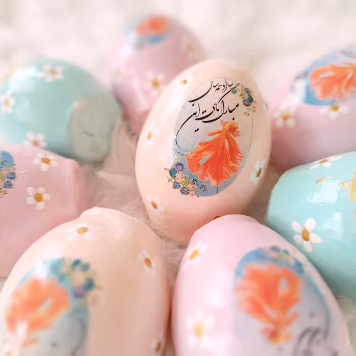 تخم مرغ رنگی سفالی(سری بابونه)