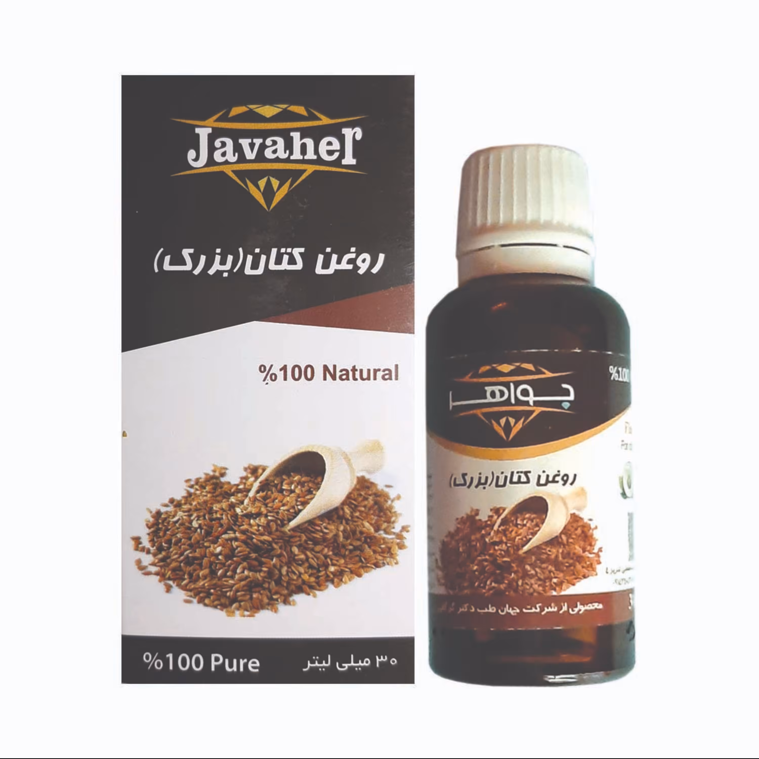 روغن صورت بذر کتان جواهر حجم 30 میلی لیتر