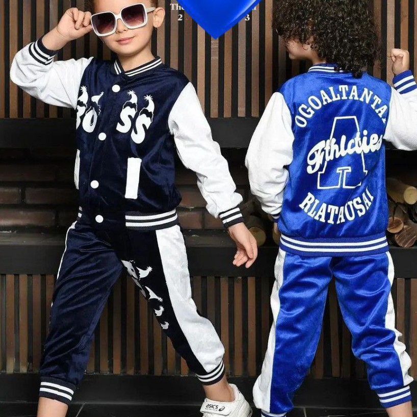 سویشرت شلوار بچگانه اسپرت سایز45تا60مناسب3تا10سال 3رنگ آبی سرمه مشکی