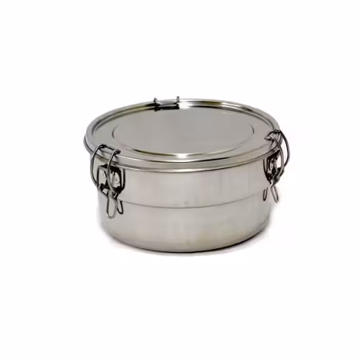 ظرف غذا گرد دو طبقه لاستیک دار کوچک