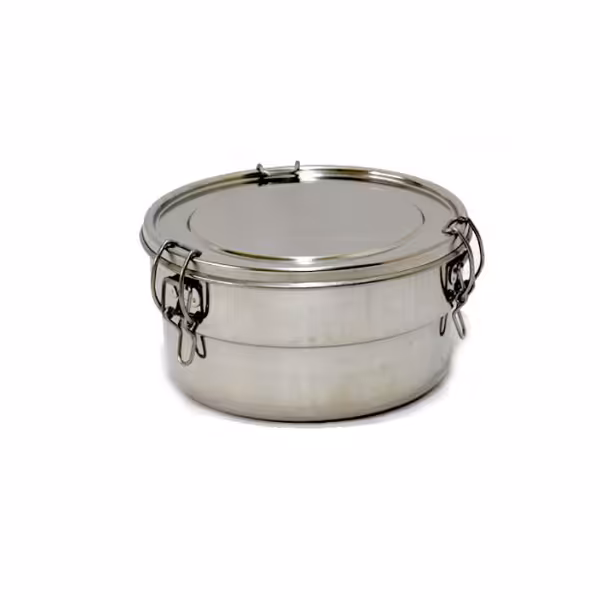 ظرف غذا گرد دو طبقه لاستیک دار کوچک