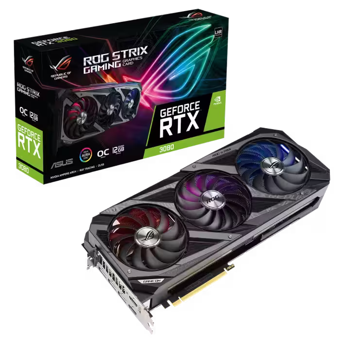 کارت گرافیک  ایسوس مدل ROG-Strix-RTX3080-O12G-Gaming حافظه 12 گیگابایت