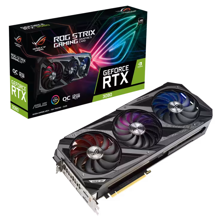 کارت گرافیک  ایسوس مدل ROG-Strix-RTX3080-O12G-Gaming حافظه 12 گیگابایت