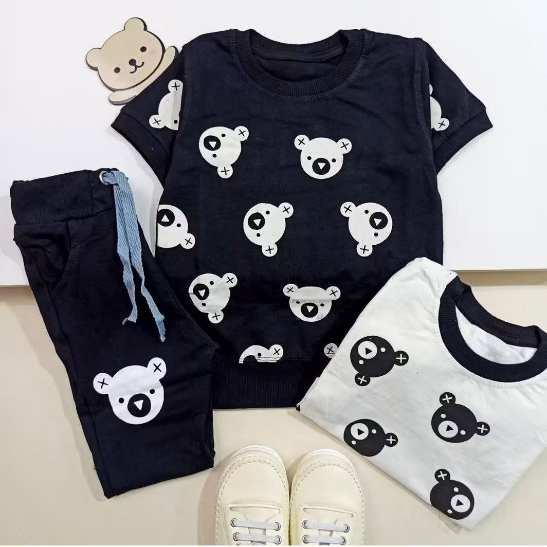 بلوز شلوار اسپرت سایز 40 تا 55 کیفیت جنس سوپر پنبه اعلا مناسب 2 تا 8 سال